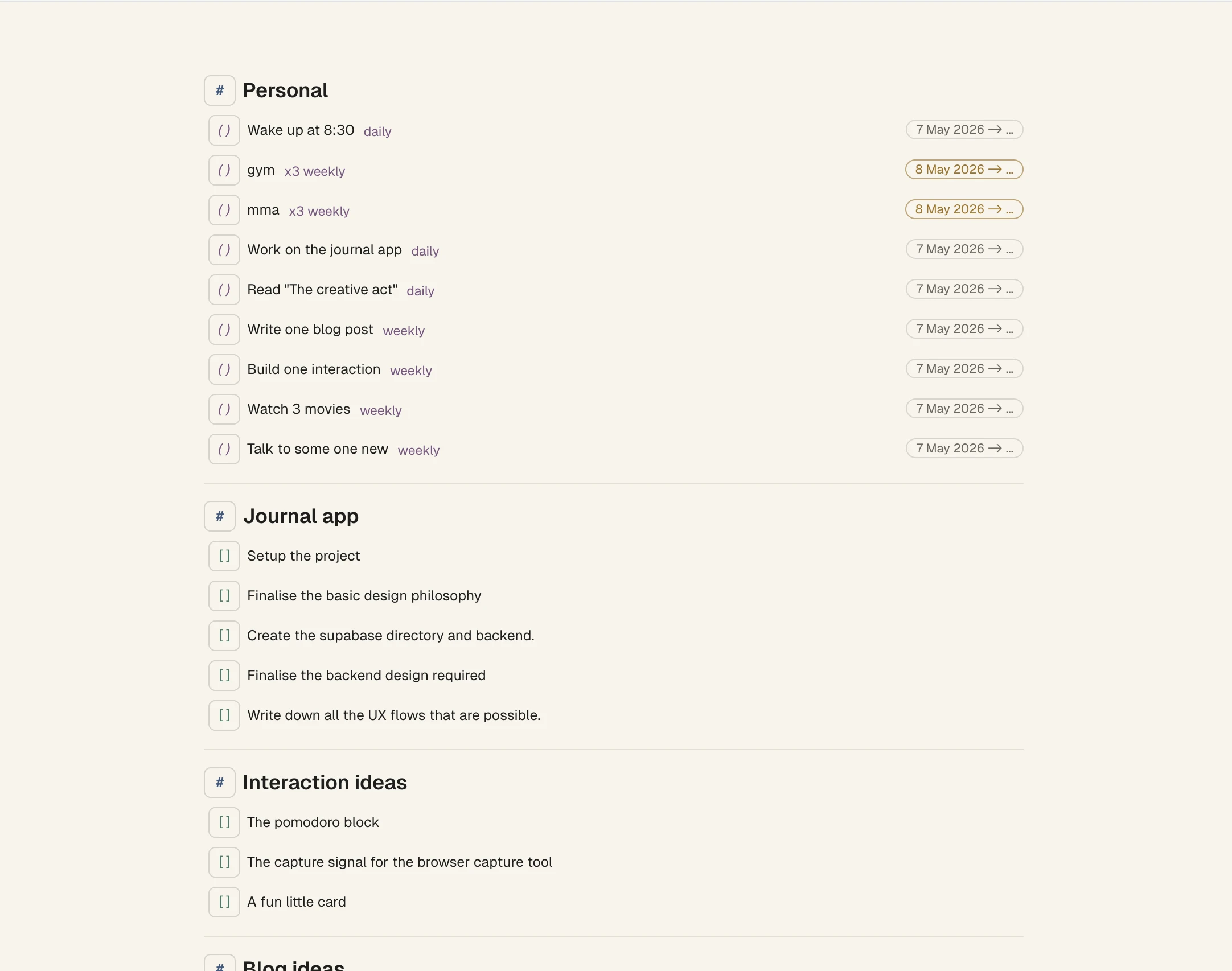 Multiple block types stacked vertically in one notebook